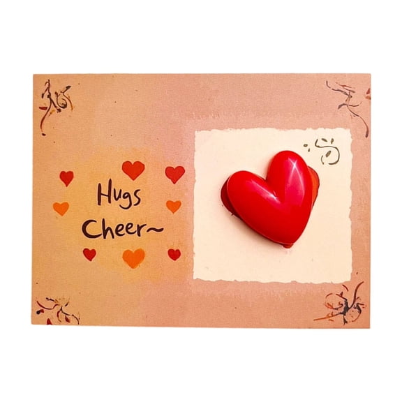 Hugs Cheer Heart Decor Greeting Card Romantic Gift Card