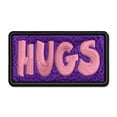 thumbnail image 1 of Hugs Fun Text Love Applique Multi-Color Embroidered Hook & Loop Patch - 3 Inch Medium, 1 of 5