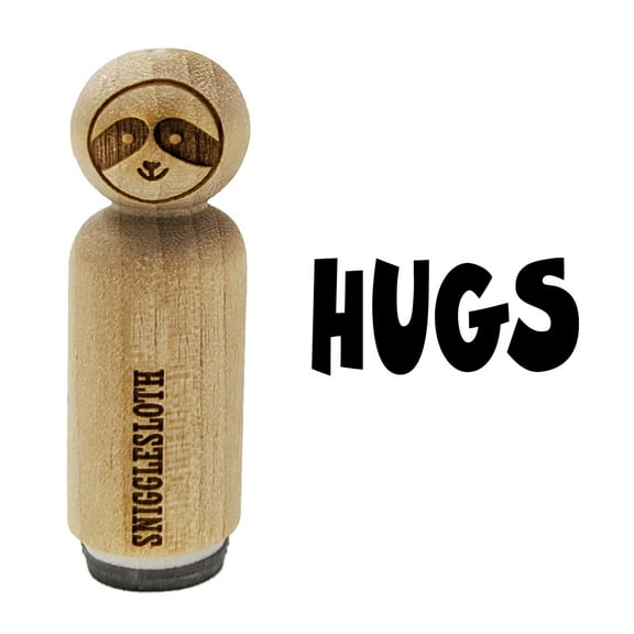Hugs Fun Text Love Rubber Stamp for Scrapbooking Crafting Stamping - Mini 1/2 Inch