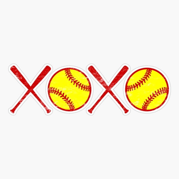 Hugs Kisses Fastpitch Softball Sports Sticker