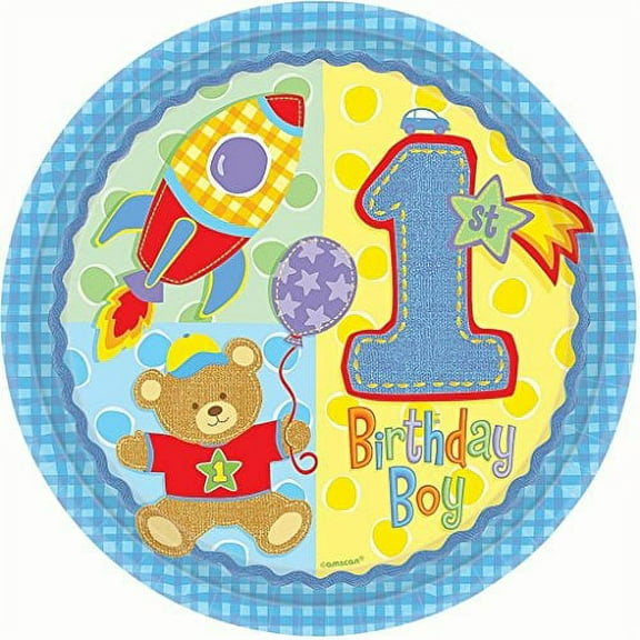 Hugs & Stitches Boy Dinner Plates (8-pack) - Party Supplies