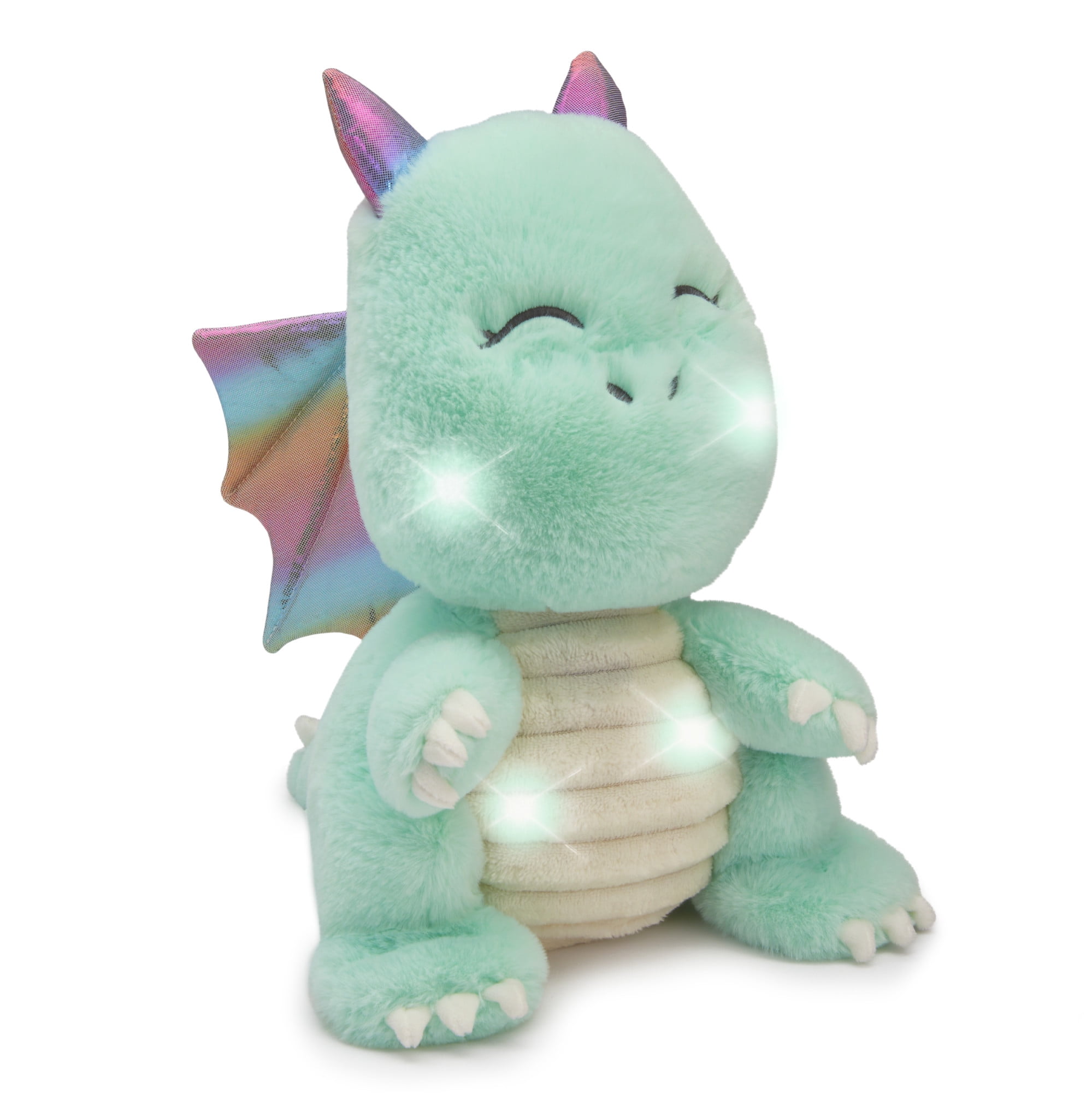 Hugs and Cuddles Glow Brights 12" Dragon Plush with LED Lights and Sound Effects, Ultra-Soft ...