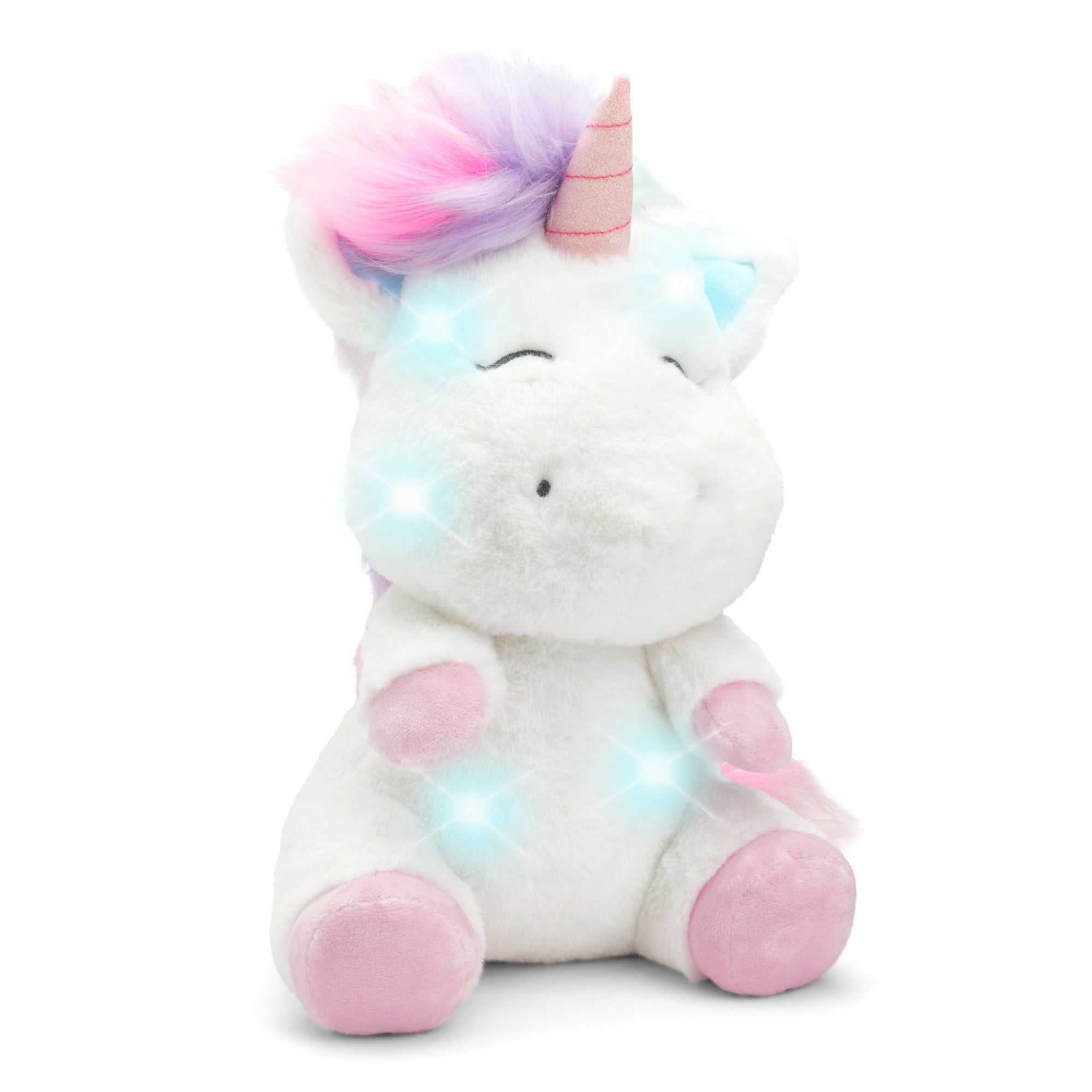 Hugs and Cuddles Glow Brights 12" Unicorn Plush with LED Lights and Sound Effects - Walmart.com