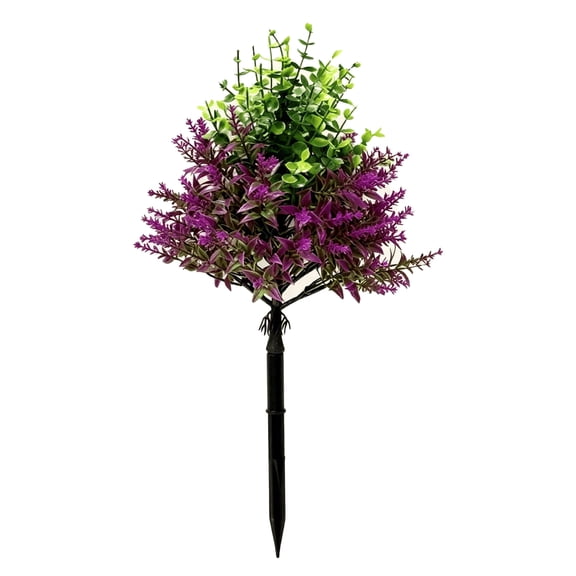 Hugtrea Artificial Lavender Topiary Tree with Ground Spike UV Resistant Faux Lavender Shrubs Realistic Fake Purple Flower Bushes Plants for Yard Porch Patio