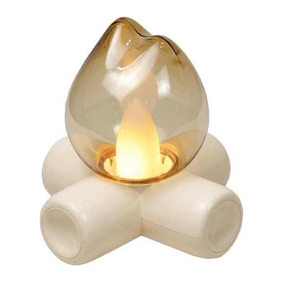 Hugtrea Realistic Flame Lamp Desk Light with Flickering Fires Effect USB Campfire Night Light Vintage Style Table Lamp for Bedroom Decor