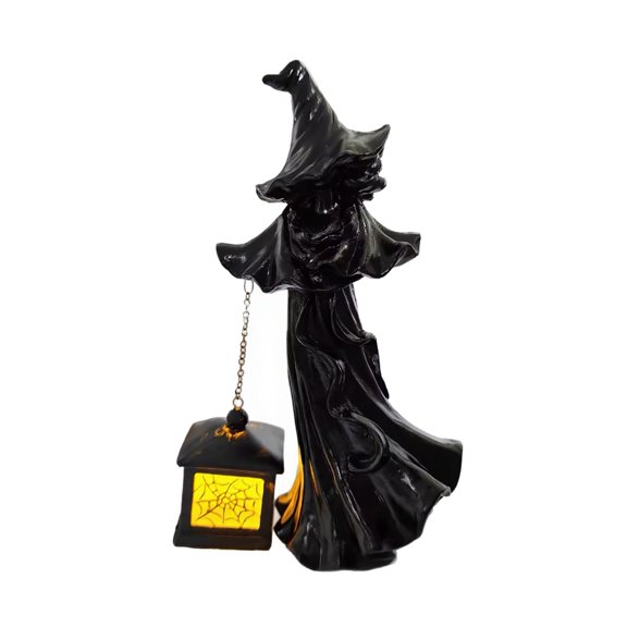 Hugtrea Witch Hanging Lantern Ornaments, Hand-Held Spider Web Hollow Lantern, Gothic Texture Halloween Theme for Desktop Decoration