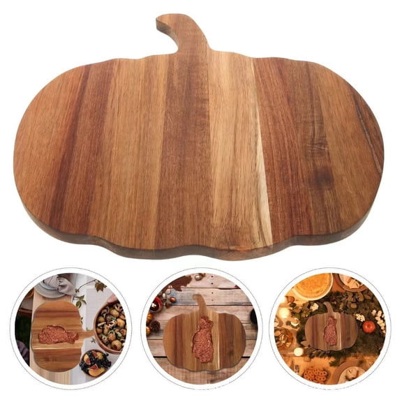 Hugtrea Wooden Pallet Cutting Board, Halloween Pumpkin Shaped Tray, Smooth Surface Pallet for Pizza Bread Fruit Steak