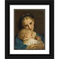 thumbnail image 1 of Hugues Merle 12x14 Black Ornate Wood Framed Double Matted Museum Art Print Titled: Affection, 1 of 5