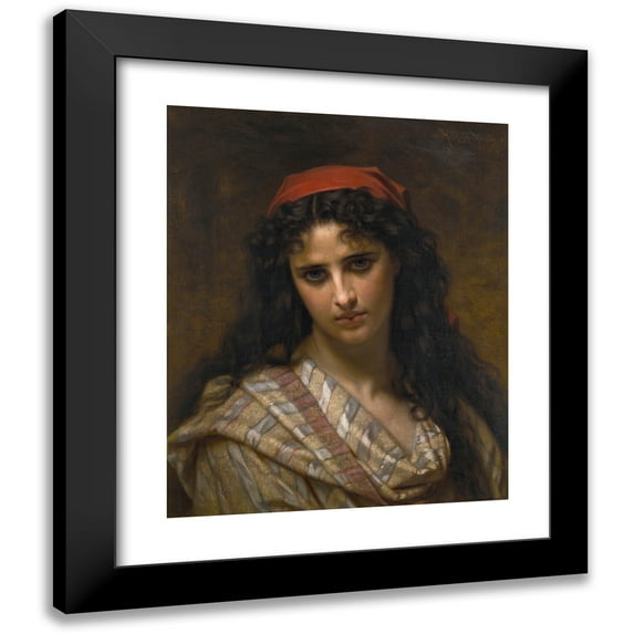 Hugues Merle 20x24 Black Modern Framed Museum Art Print Titled - A Rare Beauty (1871)