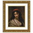 thumbnail image 1 of Hugues Merle 20x24 Gold Ornate Framed and Double Matted Museum Art Print Titled - A Rare Beauty (1871), 1 of 4