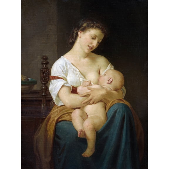 Hugues Merle Mother And Child C1869 Painting Extra Large XL Wall Art Poster Print