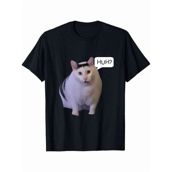 Huh Cat Meme T-Shirt Funny Meme T-Shirt, Everyday Men's Fashion Tee – Classic Fit And Comfortable Fabric For All Occasions – Ideal For Modern And Active Lifestyles