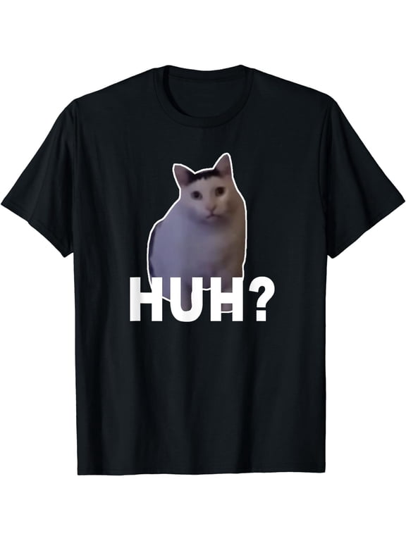 Huh Funny Cat Meme Gift Idea Unisex T-Shirt S-5XL