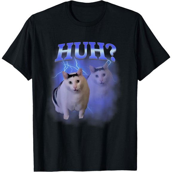 Huh Silly Cat Oddly Bootleg Specific Dank Memes T-Shirt