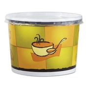 Huhtamaki HU 12 oz Streetside Squat Paper Food Container with Lid - Multicolor - 250 Per Carton