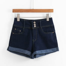 Dyfzdhu Denim Shorts For Women Broken Denim Shorts Ripped Jeans High Waisted Hotpant Slim Fit Pantalones Dark Blue Xl Walmart