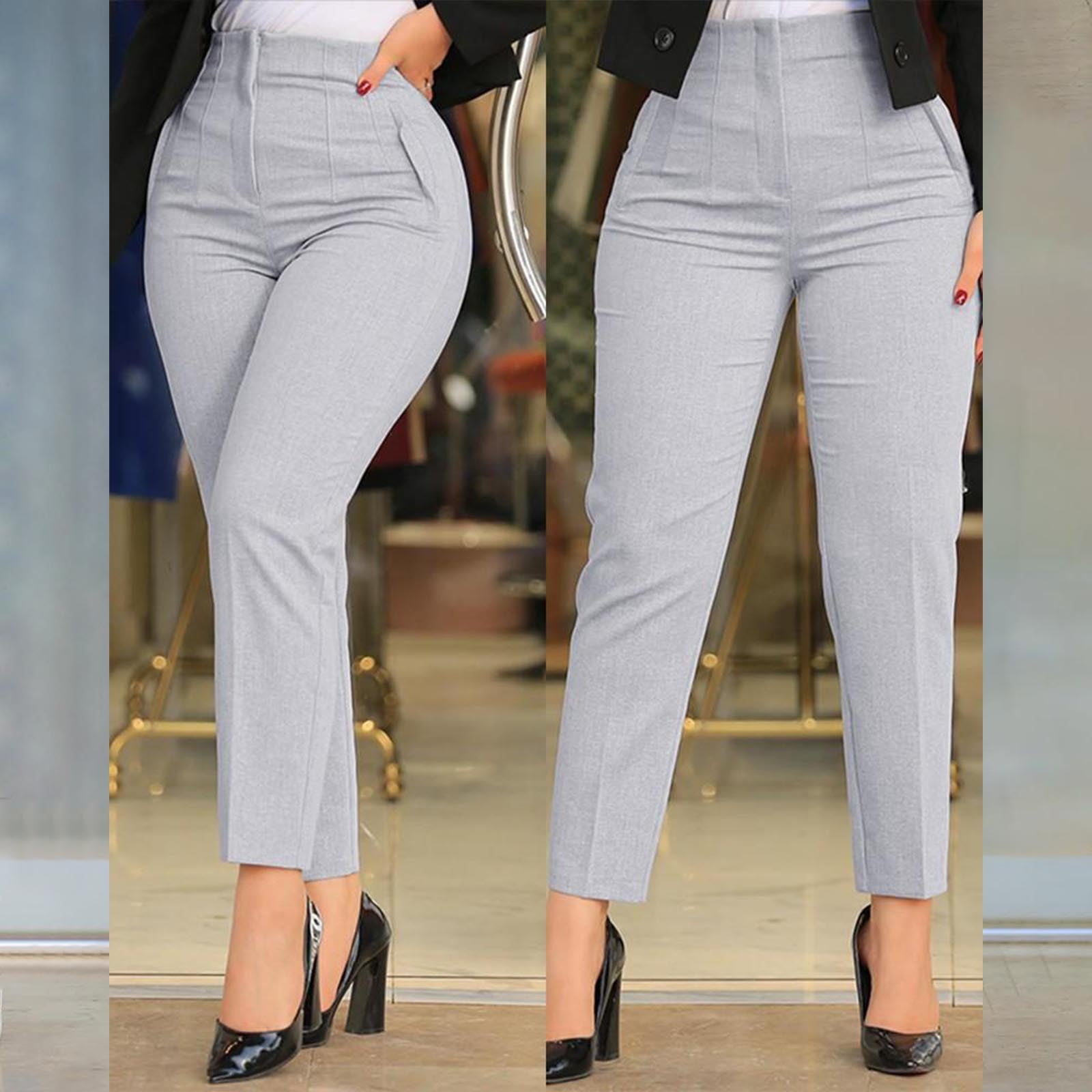 Huhua Dress Pants for Women High Waisted Taper Womens Casual