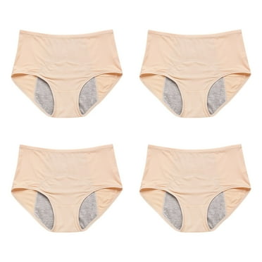 Huhua Period Panties for Women 4 Pack Womens Mesh Breathable Leak Proof Pants Before After Menstruation Medium High Waisted Underwear