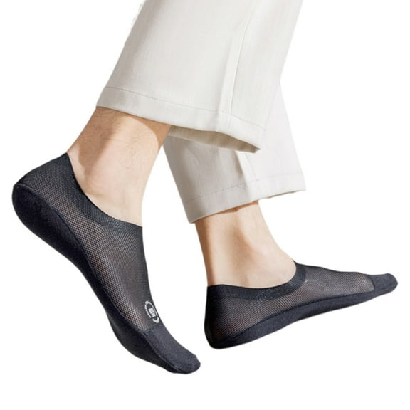 Huhudde 1 Pair Men's Not Show Socks Breathable Mesh Socks Antis Slip Invisible Socks Thin Summers Low Cut Liner Socks Hosiery