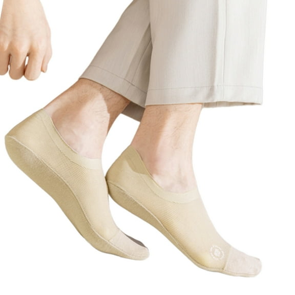 Huhudde 1 Pair Men's Not Show Socks Breathable Mesh Socks Antis Slip Invisible Socks Thin Summers Low Cut Liner Socks Hosiery