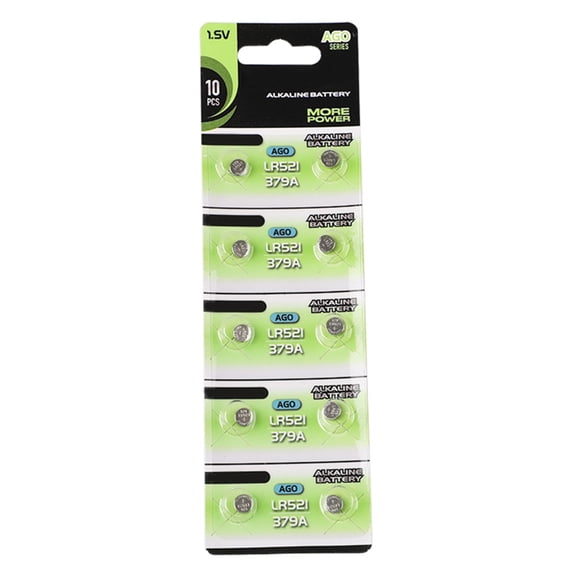 Huhudde 10Pieces AG0/AG1/AG2/AG3 1.55V Alkaline Button Batteries Coin Cell Batteries Suitable for LED Flashlights and Pointers