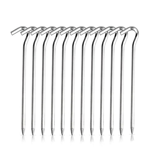 Huhudde 12 Pcs Camping Tent Stakes Lightweight Canopy Stakes Pegs Tent Hooks Pegs Ground Pegs for Outdoor Canopies Tents