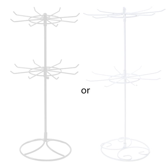 Huhudde 2-Tier Rotary-Jewelry Stand Rack Earrings Necklace Display Organizer Holder Rotating Durable Jewelry Rack Display Hanger