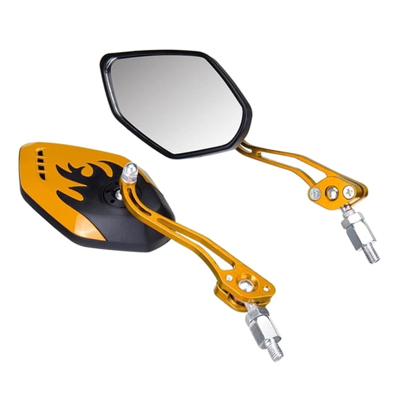 Huhudde 2Pcs Motorcycle Motorbike Rear View Side Mirrors Black 8mm 10mm for Motorbike