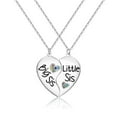 thumbnail image 1 of Huhudde 2Pcs/Set Charm Big Sister Little Sisters Matching Necklaces Half Heart Lettering Pendant Necklaces Friendship Gift, 1 of 9