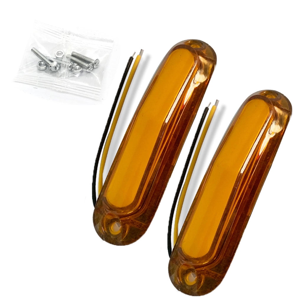 Huhudde 2x 6LED Trailer Truck Tail Light Stop Brake Turn Signal Tail Warning Lamp 12-24V