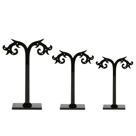 Huhudde 3Pcs Acrylic Earrings Stand Holder T- Shape Ear Studs Display Rack Jewelry Tree