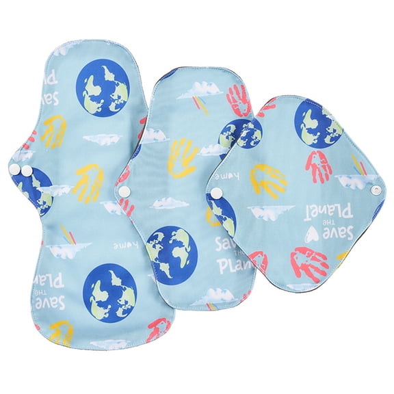 Huhudde 3Pcs Cloth Sanitary Pads Reusable Napkins 3 Sizes Menstrual Pads for Heavy Flow Night Use