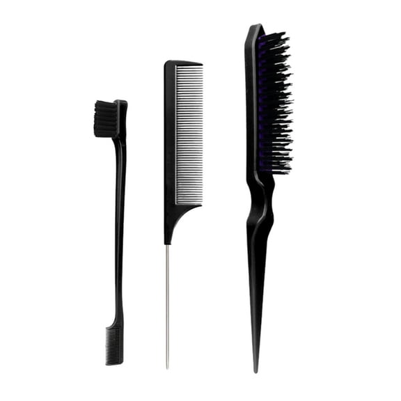 Huhudde 3pcs High Quality Hair Styling Tools Set Double Sided Edge Control Hair Comb Suitable for Various Hairstyles