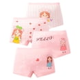 thumbnail image 1 of Huhudde 4 Pack Girls' Cotton Boxers Briefs Elastic Waist Cartoon Boy Shorts Underwear Offering Everyday Comfort and Flexibility, 1 of 15