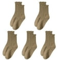 thumbnail image 1 of Huhudde 5 Pairs Cotton Blend Ruffled Ankle Socks for Women Elastic Top Comfortable Casual Ribbed Knit Frilly Socks Fit 37-44, 1 of 21
