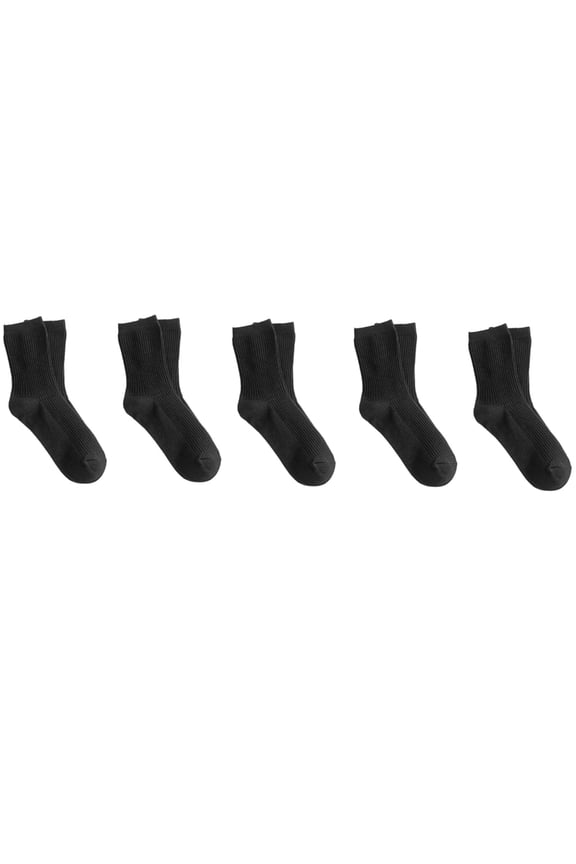 5 Pairs Men's Athletic Workout Sports Calf Socks With Breathable Ribbed Knitted Fabric For Hiking Tennis Casual Wear