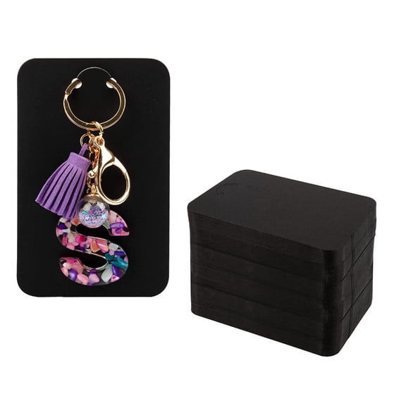 Huhudde 50Pieces Keychain Packaging Selling Card Keychain Display Cards Brown Paper