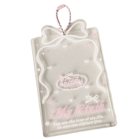 Huhudde Acrylic Photocard Holder With Elegant Bows Design Clear Idol Photo Showcase Keyring For Idol Fans And Collector