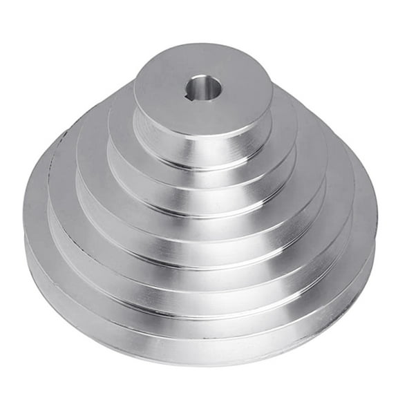 Huhudde Aluminum A Type 5 Step Pagoda Pulley Wheel 150mm Outer Diameter for V-shaped Timing Belt