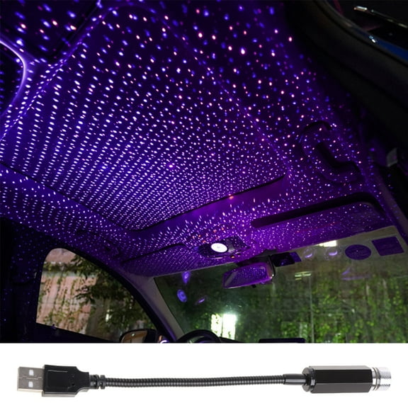 Huhudde Auto Roof Ceiling Decoration Colourful LED USB Star Night Lights Projector Atmosphere Lamp Car Top Starry Light Interior