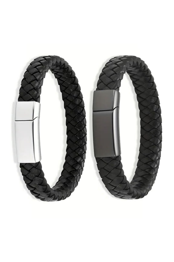 Braided Cremation Ashes Bracelet 2 Pack Adjust Urn Bracelet Ashes Bangles for Memory with Magnetic Clasps
