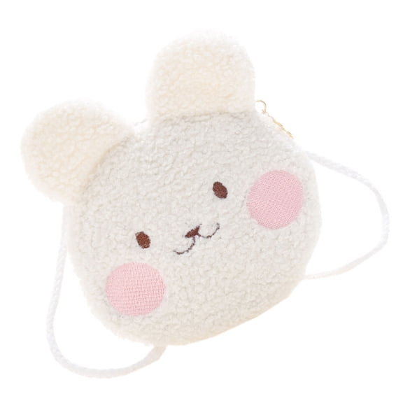 Huhudde Cartoon Coin Pouches Purses Crossbody Bag Plush Coin Purse Wallet Shoulder Bag Minis Handbag with Zippers for Boy Girl