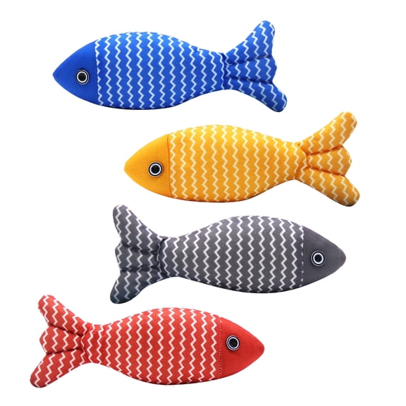 Huhudde Catnips Toy Fish Toy Soft Chewing Stuffed Animals for Kitten Teething Toy Fish Shape Catnips Toy Keep Kitten Busy