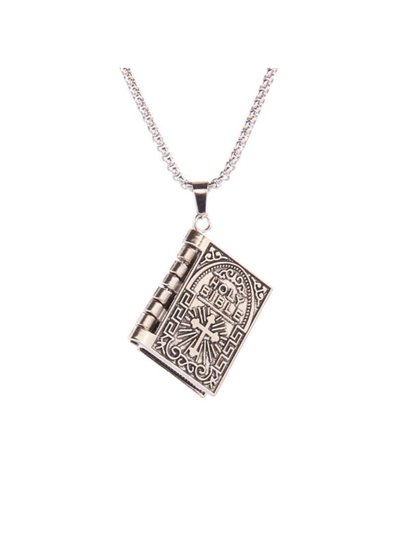 Christian Faith Bible Pendant Necklace Religious Jewelry Cross-symbol Necklace