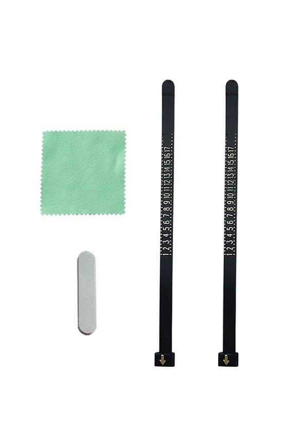 Compact Finger Size Gauge Set Convenient Rings Size Measurement Tools Portable Sizer Set with Wiping Cloth and Sponge