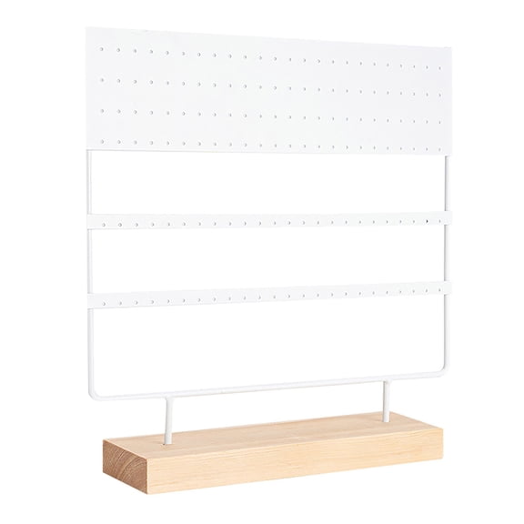 Huhudde Earring Stand Display Rack 3-Tier Ear Stud Holder Jewelry Organizer Ear Studs Earring Holder 144 Holes with Wood Base