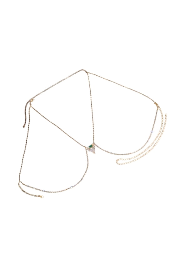 Eye Catching Body Necklace Bra Chain Jewelry Embellished Top Suitable For Wedding Gatherings And Upscale Parties