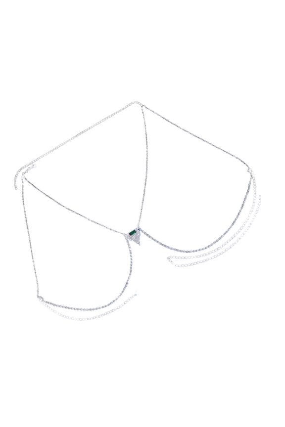 Eye Catching Body Necklace Bra Chain Jewelry Embellished Top Suitable For Wedding Gatherings And Upscale Parties