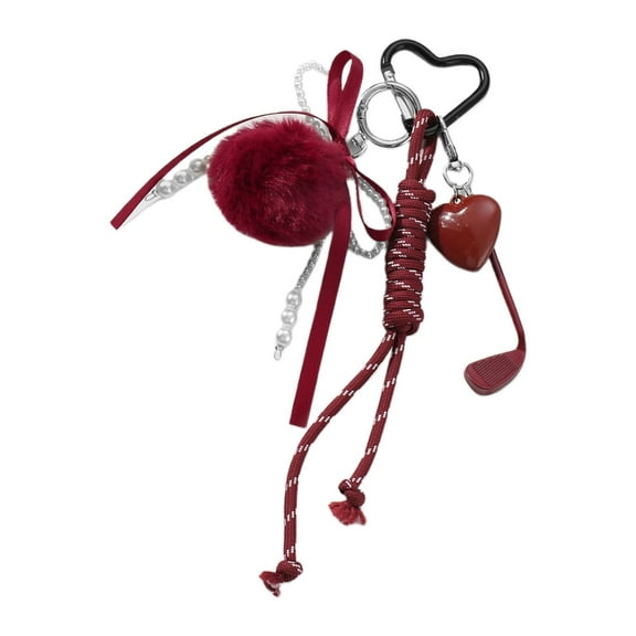 Huhudde Fashionable Heart Tassels Braided Keychain Accessory Bag Pendant for Handbags and Backpacks in Sweet Korean Designs