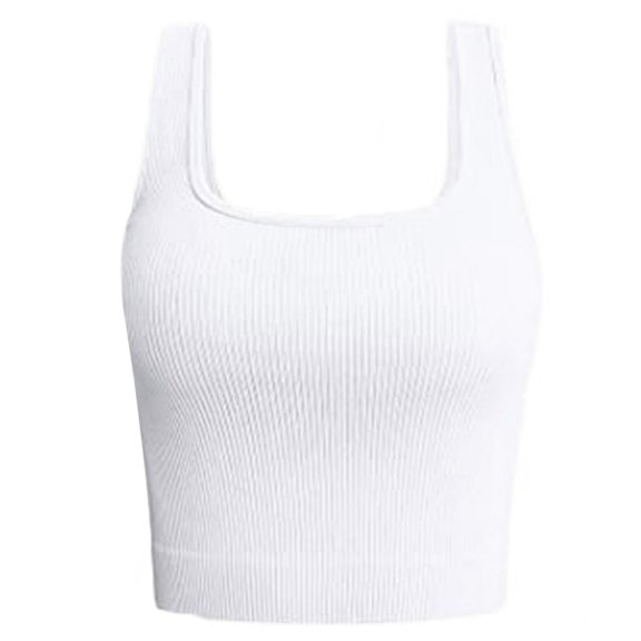 Huhudde Fashionable Women's Ribbed Camisole with Square Neck Breathable Sleeveless Tanks Tops for Everyday and Dates Looks